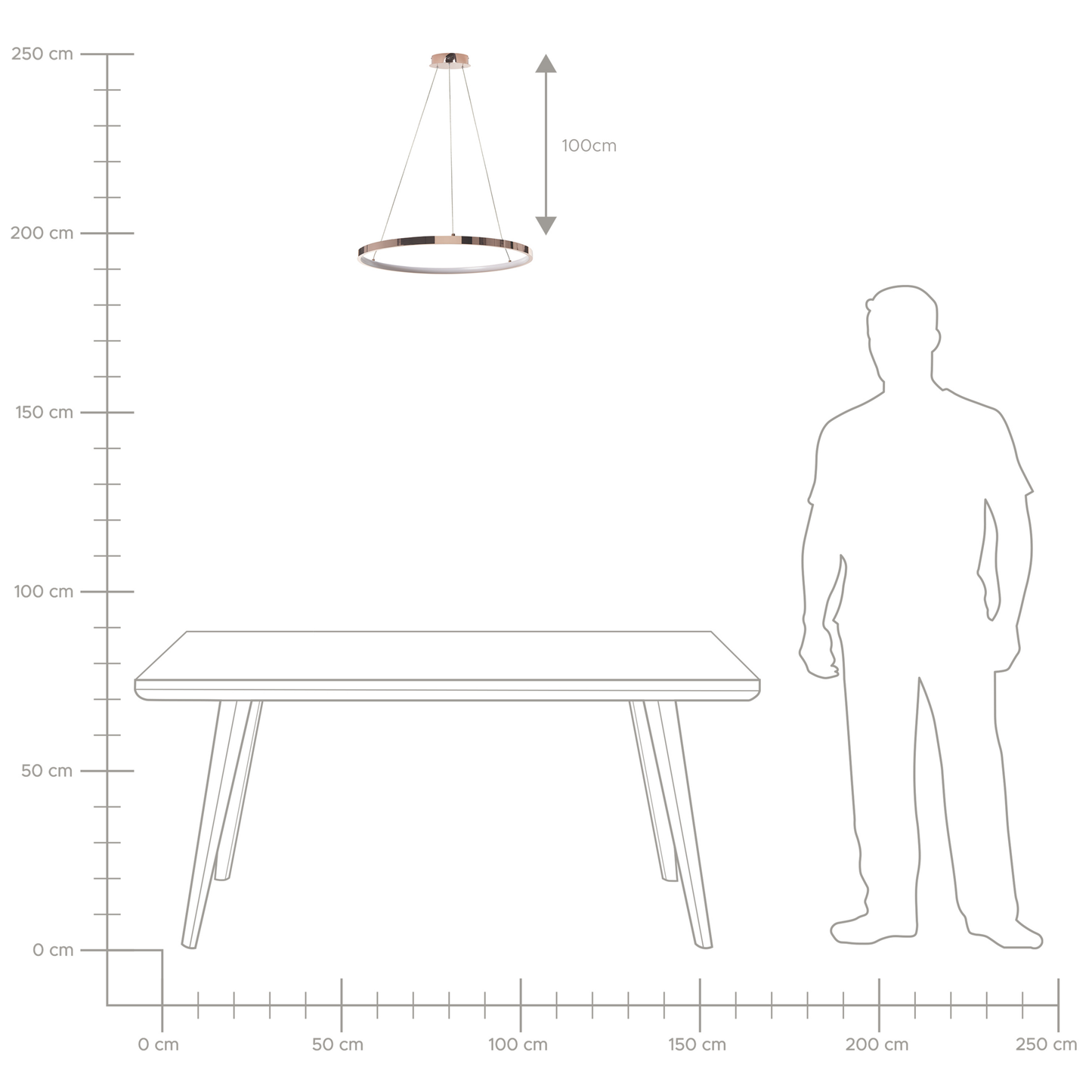 LED Hängelampe JORDAN Metall Roségold