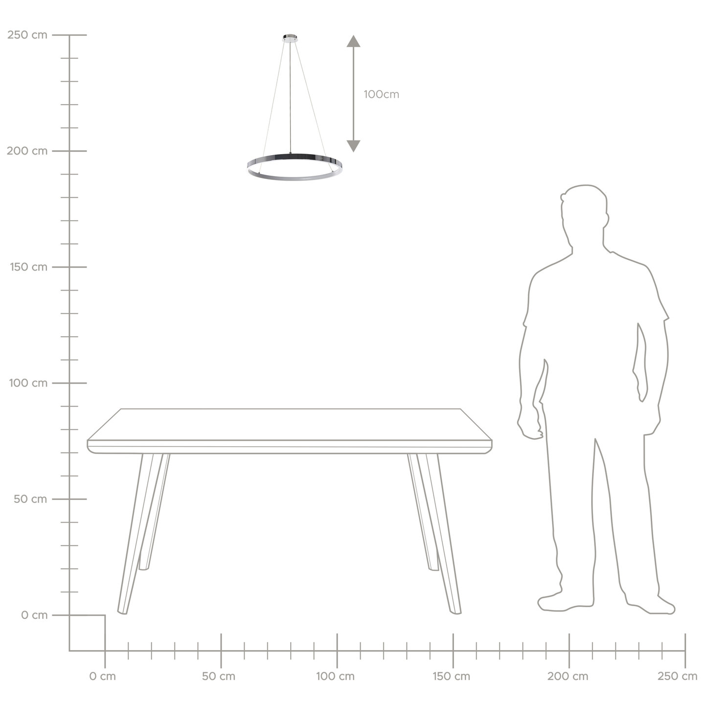LED Hängelampe JORDAN Metall Silber