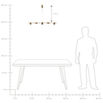 Hängelampe LED Aluminium messingfarben 5-flammig SESTRA