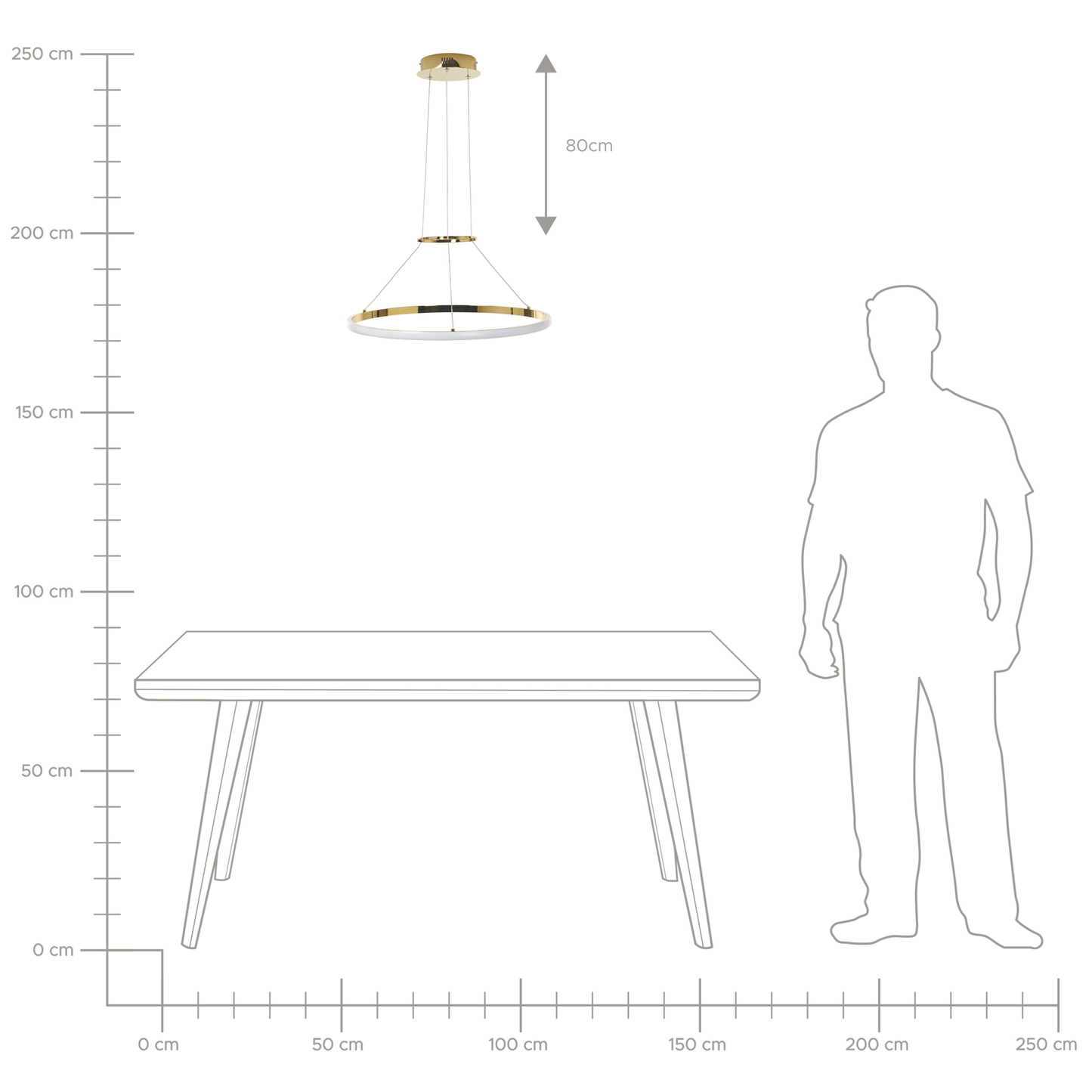 LED Hängelampe TANO Metall Gold