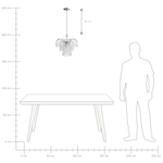 Kronleuchter Metall / Acrylglas silber Kristall-Optik 3-flammig RIVIL