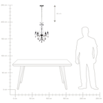 Kronleuchter Metall / Acrylglas schwarz Kristall-Optik 5-flammig TIEDA