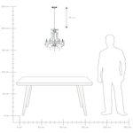 Kronleuchter Metall / Acrylglas transparent / silber Kristall-Optik 5-flammig ASCAR