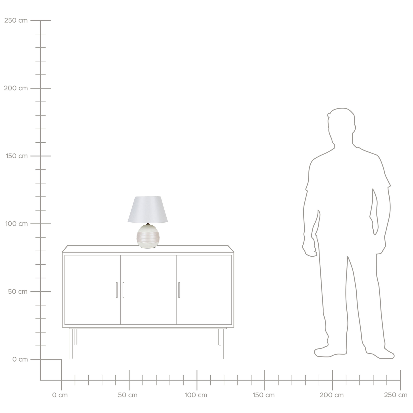 Tischleuchte SADO Keramik Beige