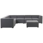 Garten Ecksofa mit Ottomane 7-Sitzer AREZZO linksseitig modular Grau