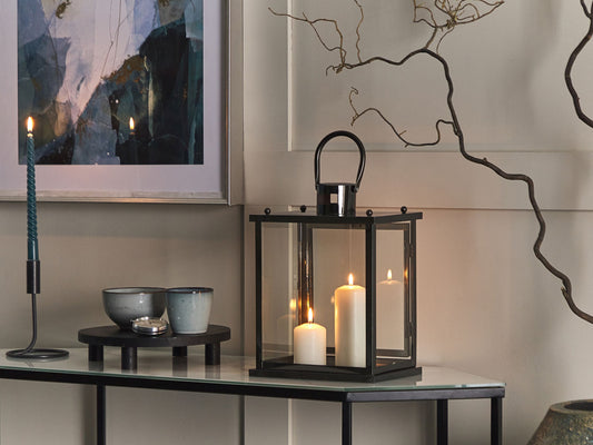 Laterne TENERIFE Edelstahl 34 cm Schwarz