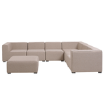 Garten Ecksofa mit Ottomane 7-Sitzer AREZZO rechtsseitig modular Beige