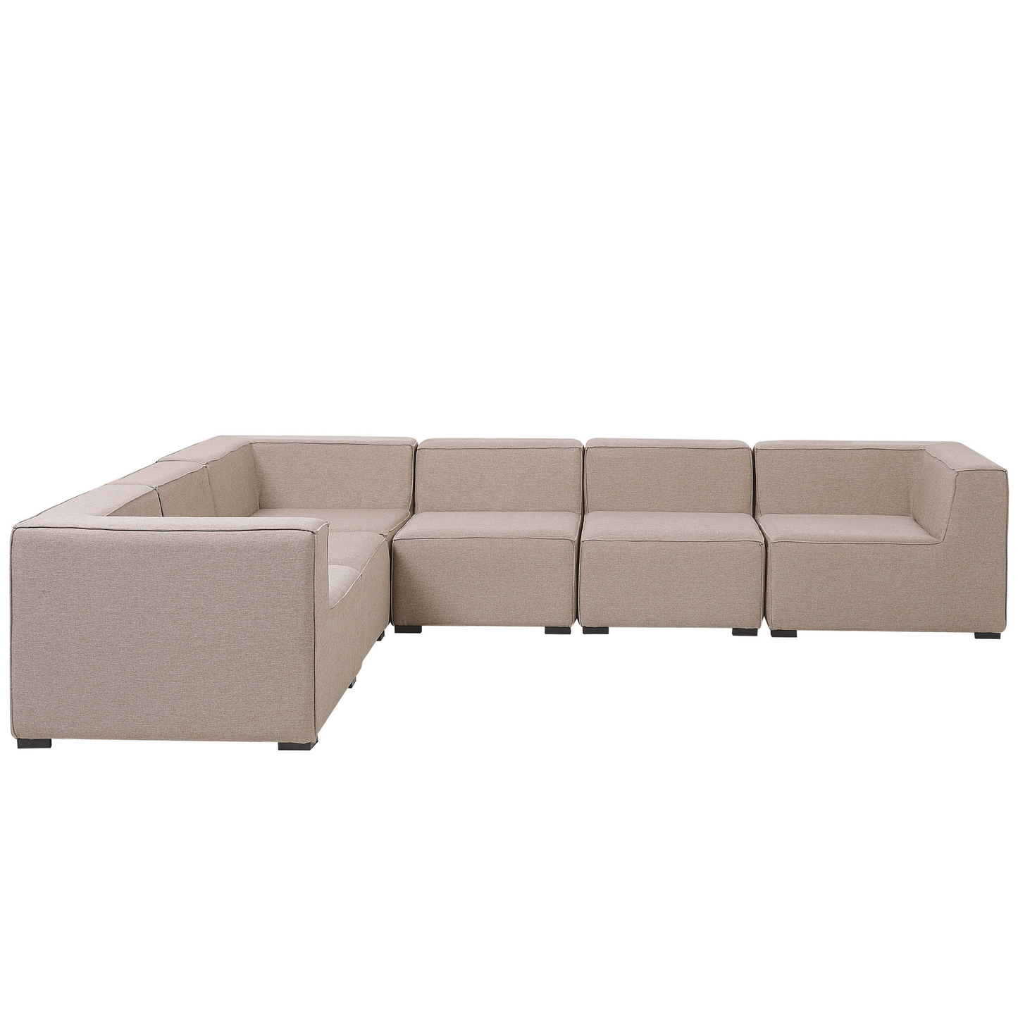 Garten Ecksofa mit Ottomane 7-Sitzer AREZZO rechtsseitig modular Beige