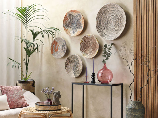 Wanddeko-Set PARORE Seegras 60/47/41/40/39 cm Naturfarben