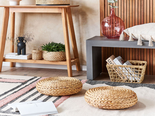 Pouf Wasserhyazinthe natur rund ⌀ 40 cm WAHOO