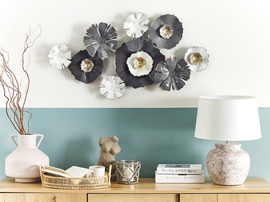 Wandobjekt Blume POTASSIUM Metall 49 cm Grau