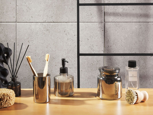 Badaccessoires Set 3-teilig MANAGUA Glas Grau