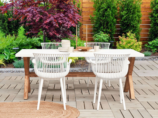 Gartenstuhl 4er Set PESARO Weiss