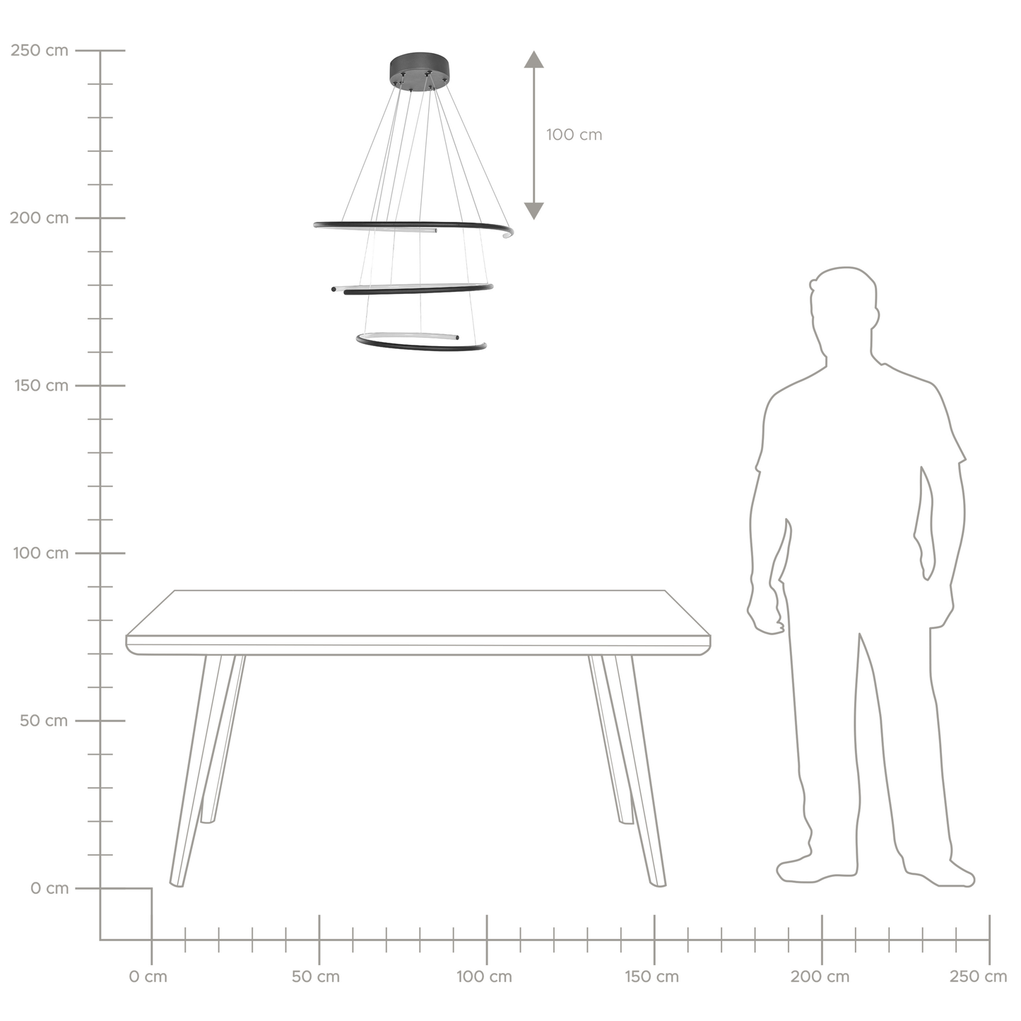 LED Hängelampe MAYU Metall Schwarz