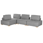 Ecksofa Stoff grau 4-Sitzer modular TIBRO