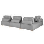 Ecksofa Stoff grau 4-Sitzer modular TIBRO