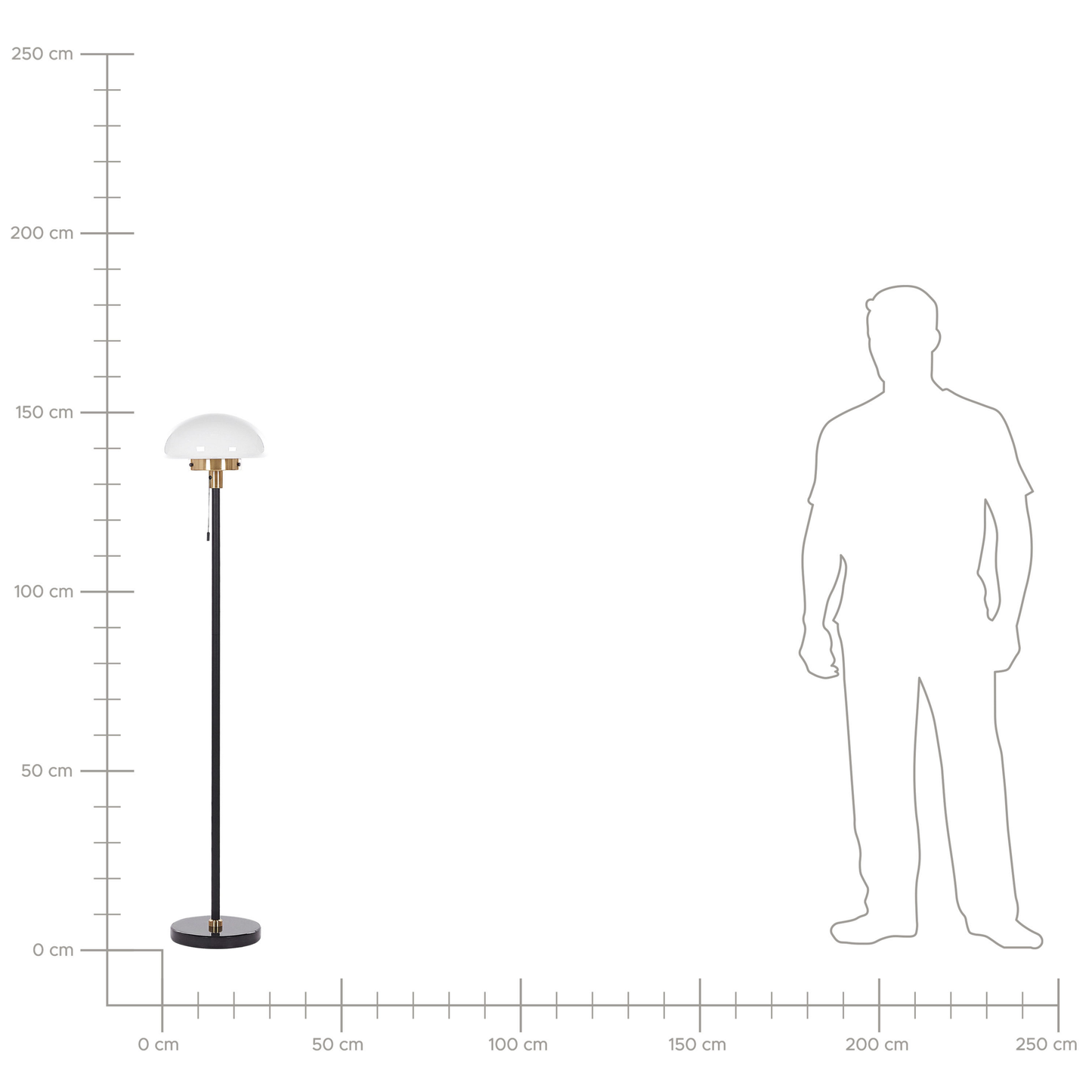 Stehlampe Metall schwarz / weiss / gold 150 cm rund MINIJA