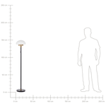 Stehlampe Metall schwarz / weiss / gold 150 cm rund MINIJA