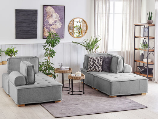 Sofa Set grau 4-Sitzer TIBRO