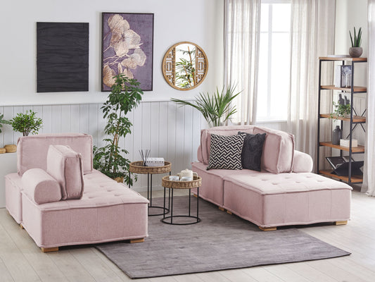 Sofa Set Polsterbezug rosa 4-Sitzer TIBRO