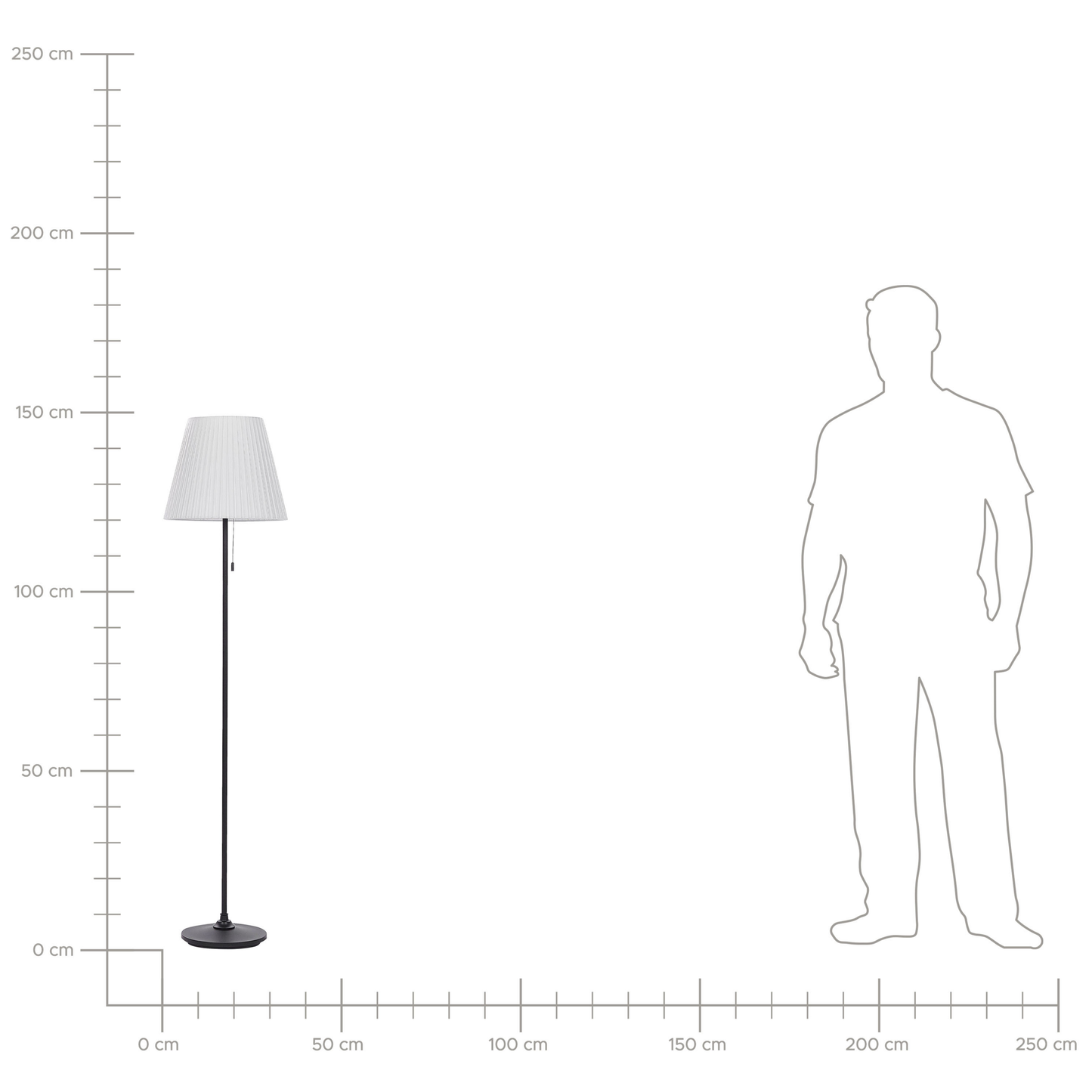Stehlampe schwarz / weiss 148 cm Kegelform TORYSA