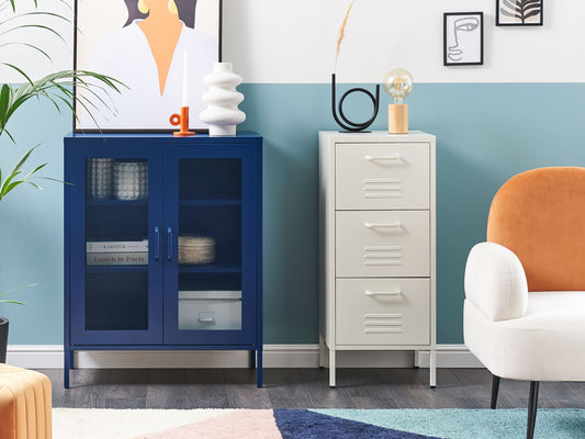 Schrank WAKATIPU Metall 102 cm Marineblau