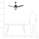 Deckenventilator mit Licht MLAVA mit Fernbedienung Braun