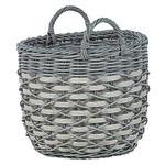 Set mit 3 Blumentöpfen GEFIRA PE Rattan 31/39/49 cm Grau