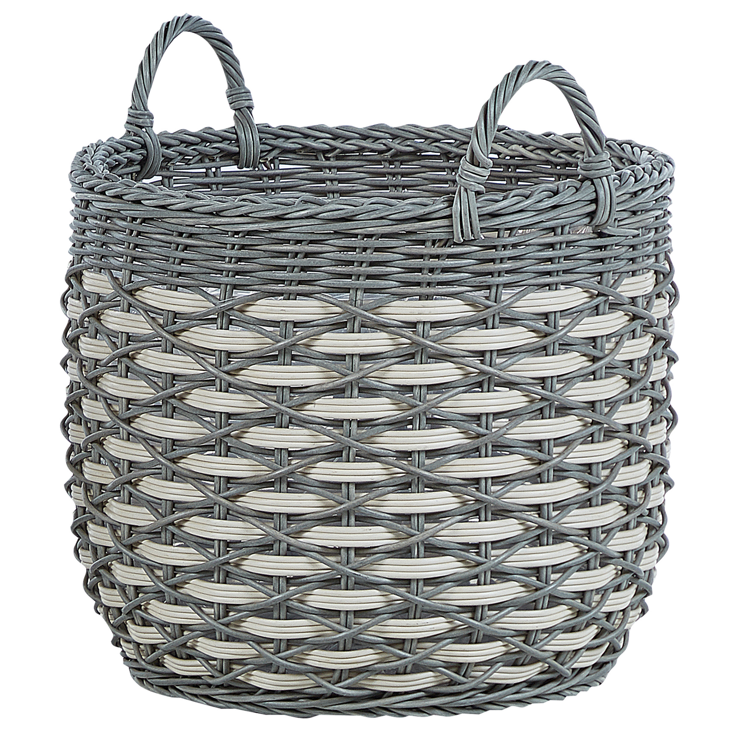 Set mit 3 Blumentöpfen GEFIRA PE Rattan 31/39/49 cm Grau
