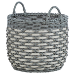 Set mit 3 Blumentöpfen GEFIRA PE Rattan 31/39/49 cm Grau