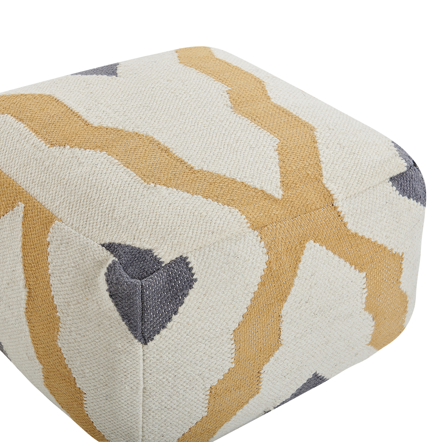 Pouf Wolle beige / gelb / grau 56 x 56 cm ZEUGMA