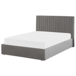 Bett mit Stauraum Samtstoff VION 140 x 200 cm Grau