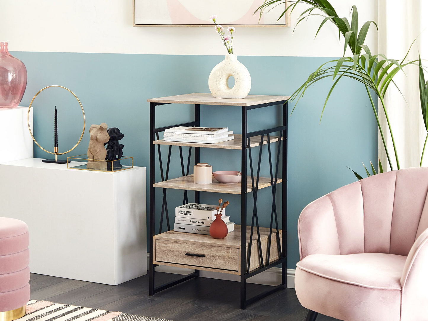 Bücherregal mit 3 Fächern KEENE 101 cm Hellbraun