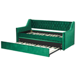 Ausziehbett Samtstoff MONTARGIS 90 x 200 cm Smaragdgrün