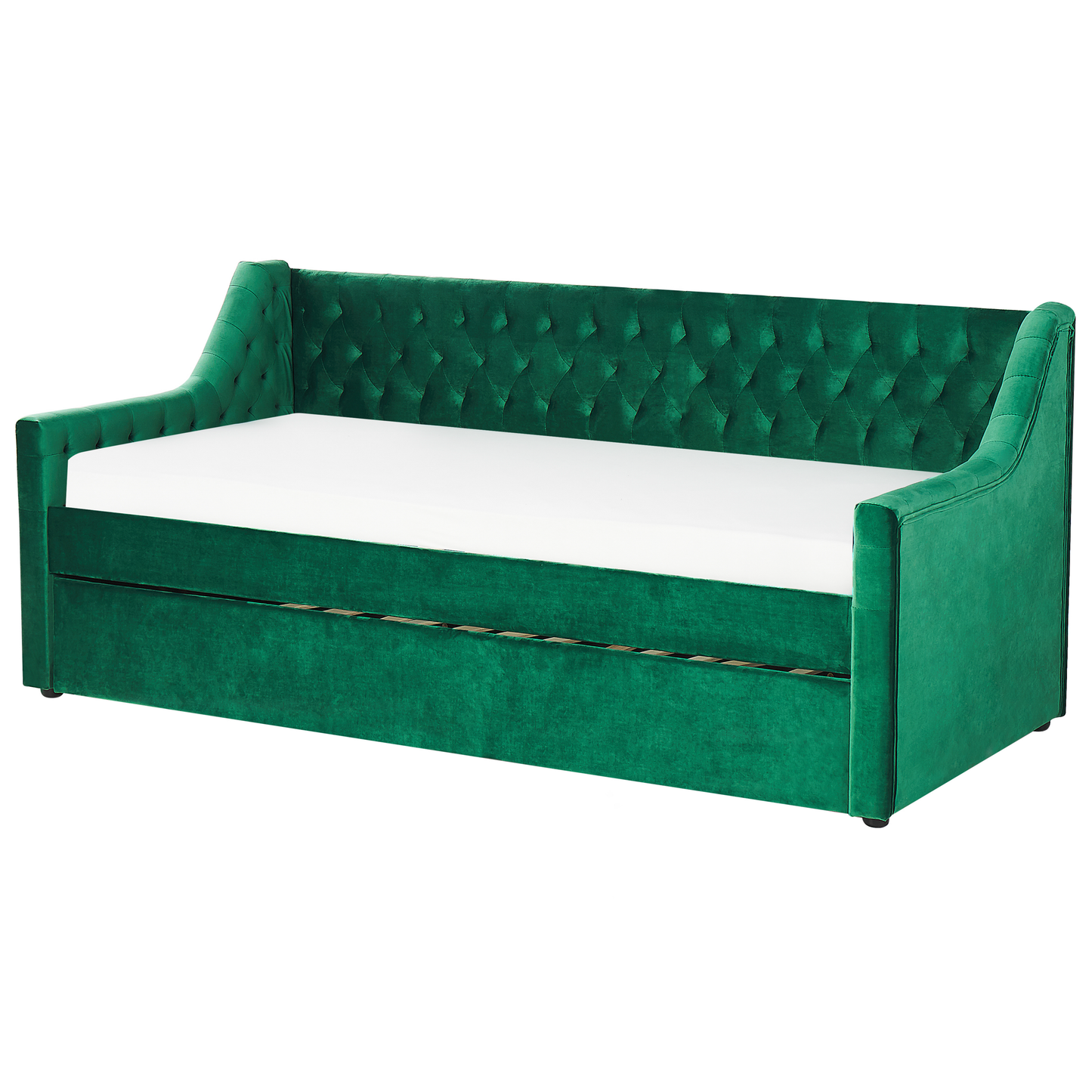 Ausziehbett Samtstoff MONTARGIS 90 x 200 cm Smaragdgrün