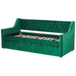 Ausziehbett Samtstoff MONTARGIS 90 x 200 cm Smaragdgrün