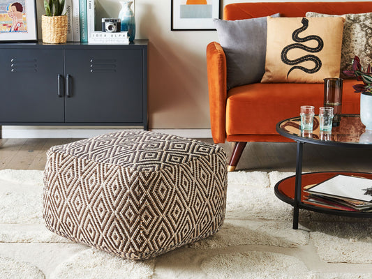Pouf beige / braun 60 x 60 cm MANISA