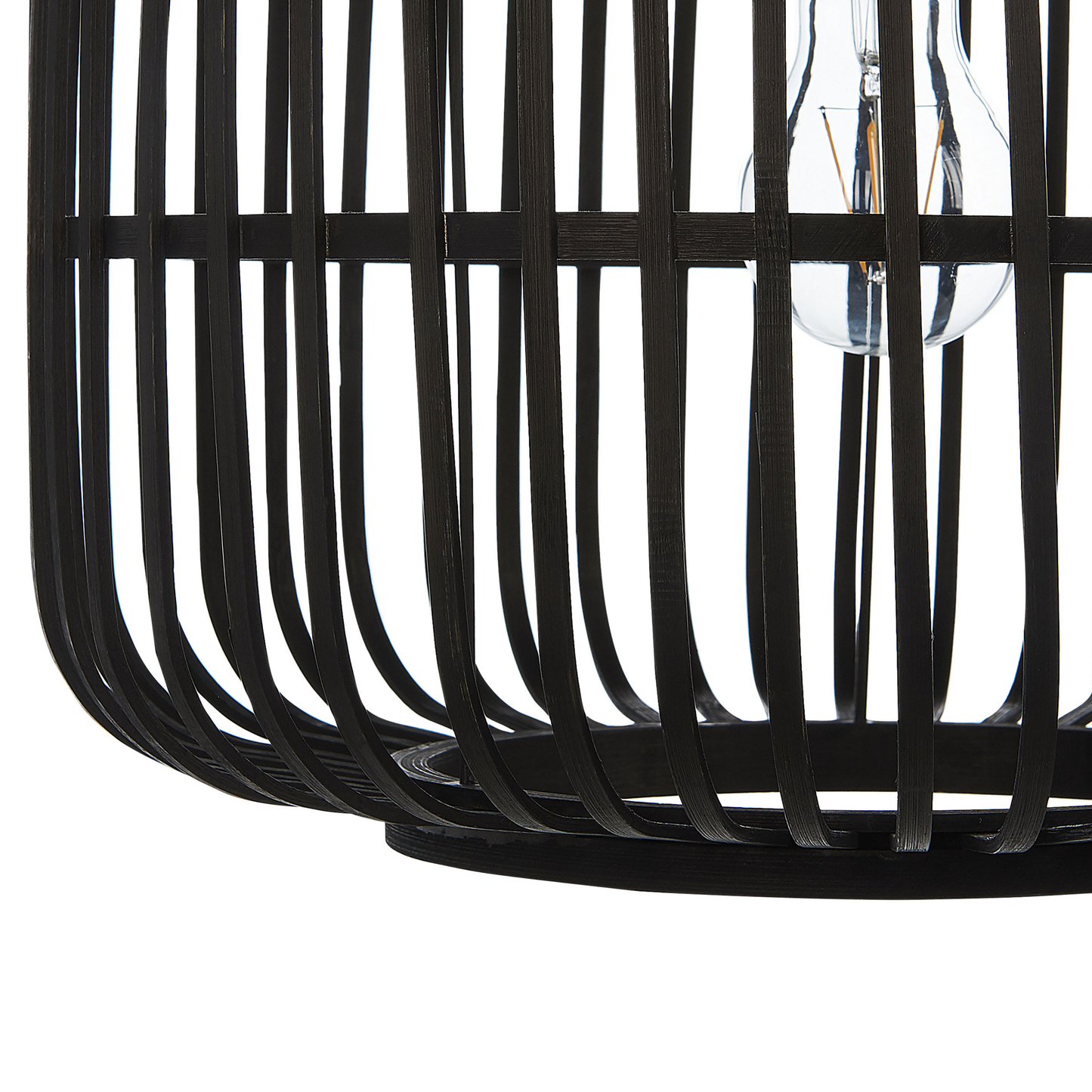 Hängelampe MACHEKE Bambusholz Schwarz