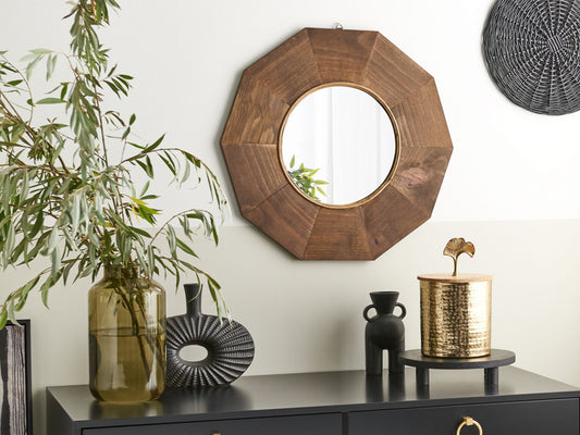 Wandspiegel ASEM 60 cm 60 cm Holz Braun
