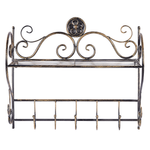 Bad Wandregal Metall Antik Optik schwarz mit Haken OSORNO