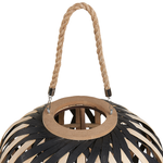 Laterne BESAH Bambusholz 37 cm Schwarz