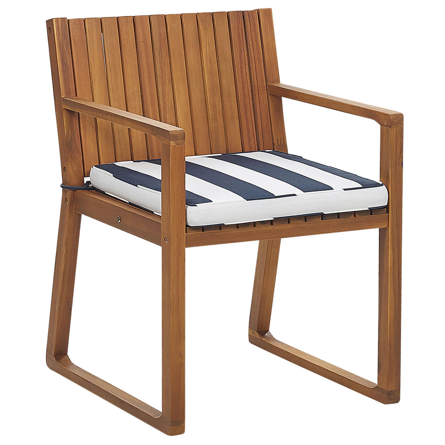 Set mit 8 Stühlen und Sitzkissen SASSARI Akazienholz Marineblau