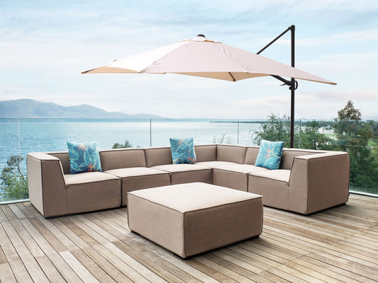 Ampelschirm 245 x 245 cm beige / schwarz MONZA II