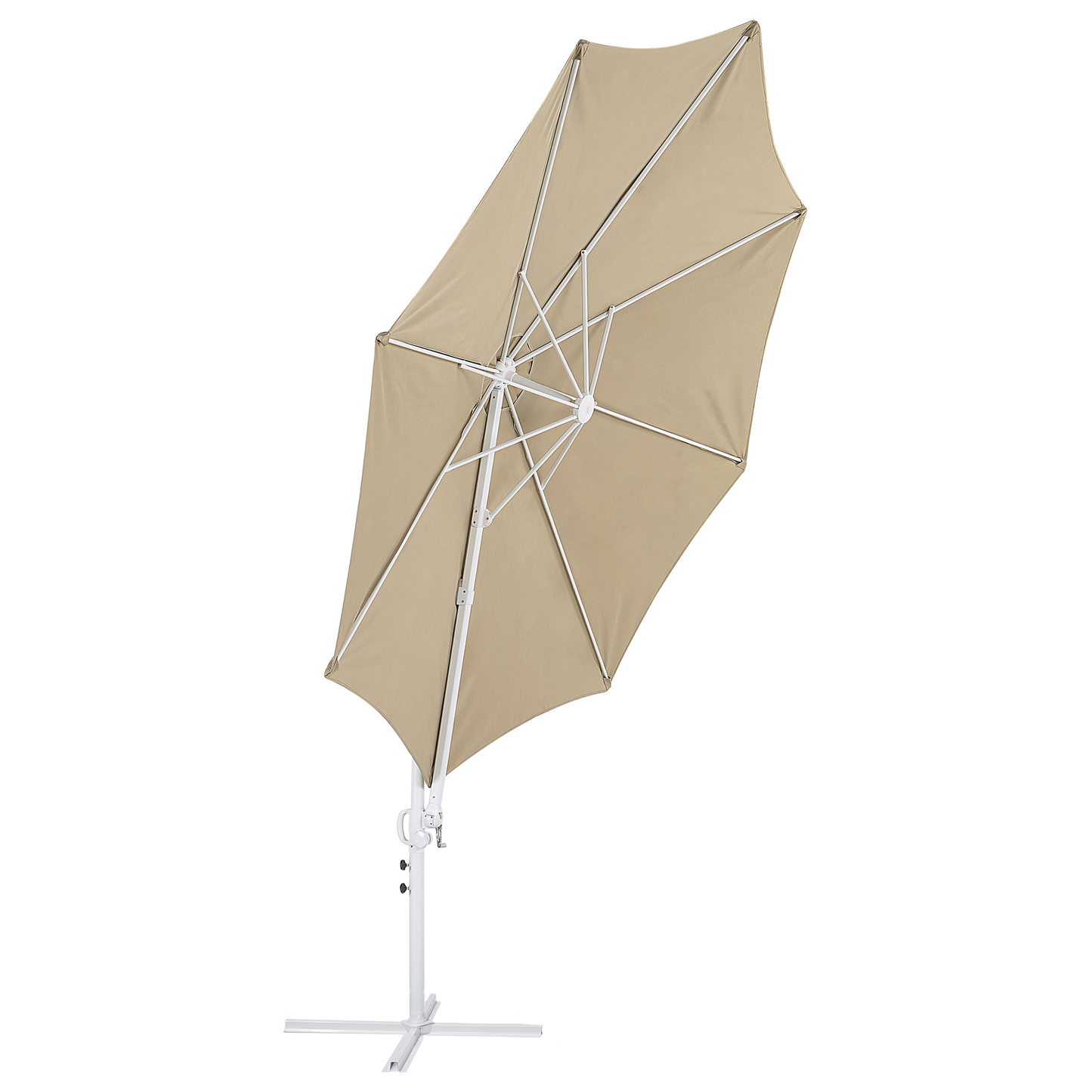 Ampelschirm ⌀ 295 cm taupe / weiss SAVONA II