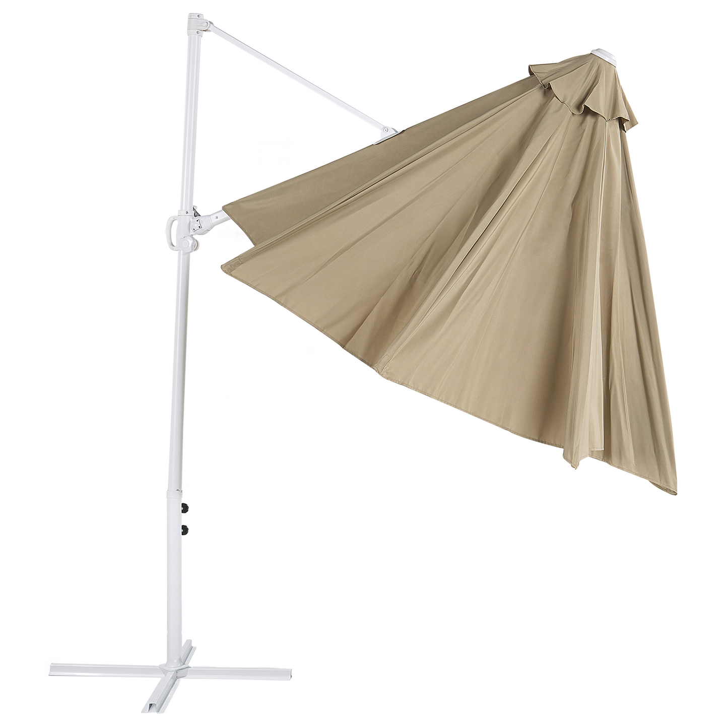 Ampelschirm ⌀ 295 cm taupe / weiss SAVONA II