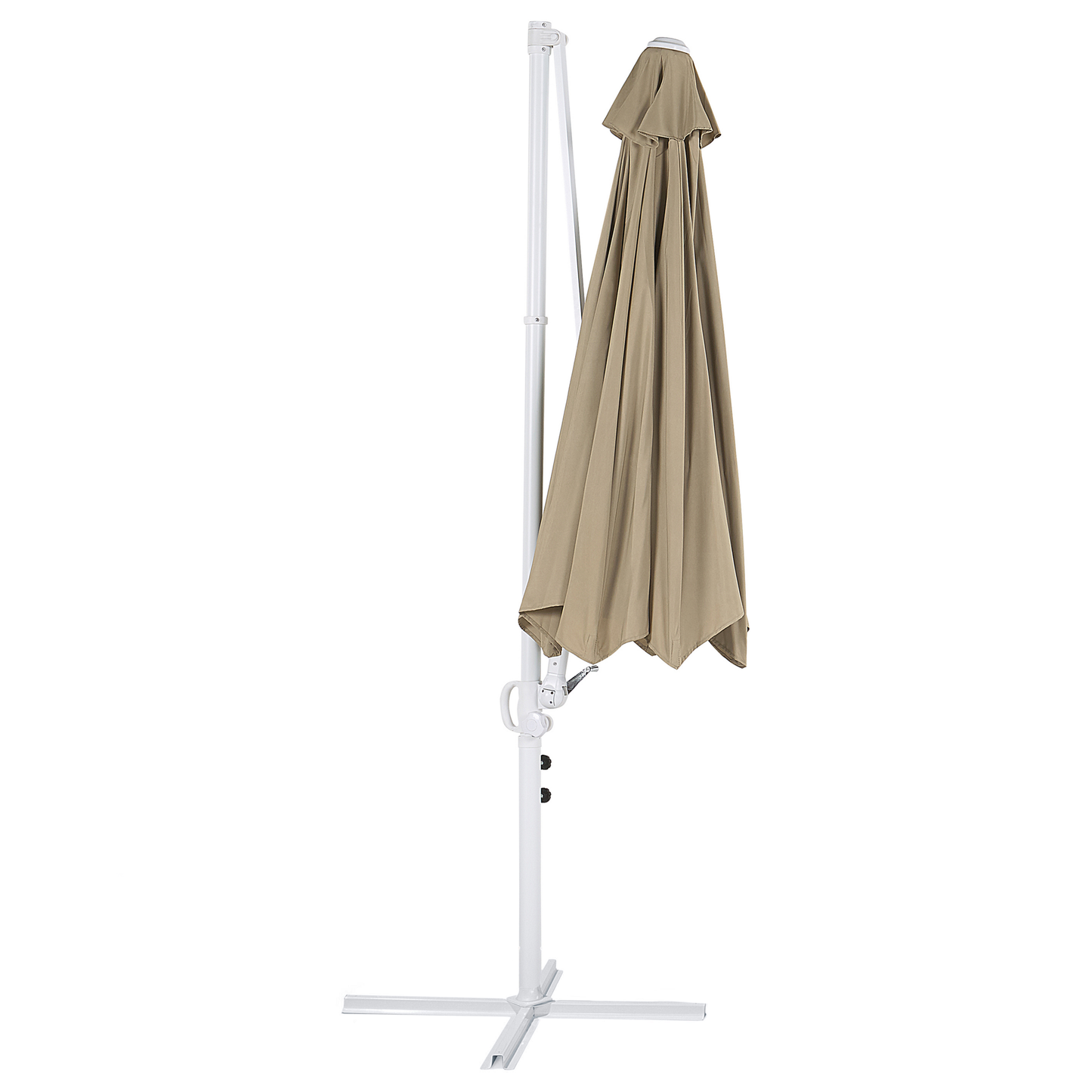 Ampelschirm ⌀ 295 cm taupe / weiss SAVONA II