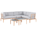 Garten Ecksofa mit Tisch 6-Sitzer RIMA III linksseitig modular Metall Grau