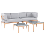Garten Ecksofa mit Tisch 6-Sitzer RIMA III linksseitig modular Metall Grau