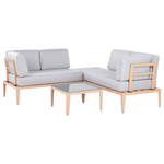 Garten Ecksofa mit Tisch 6-Sitzer RIMA III linksseitig modular Metall Grau