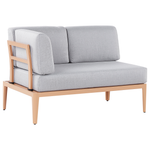 Garten Ecksofa mit Tisch 6-Sitzer RIMA III linksseitig modular Metall Grau